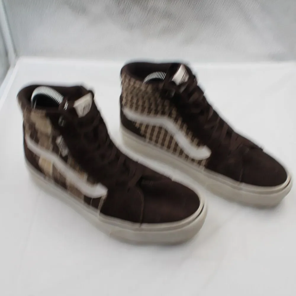 Vans Filmore Hi Platform Women's Size 10 Plaid Mix High Top Sneakers Brown White